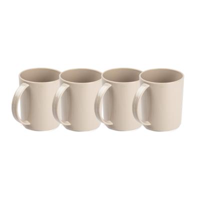 Plasticforte onbreekbare Drinkbekers - 12x - kunststof - 350 ml - taupe - kinderen - camping