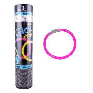 Glow in the dark armbandjes - 100x - roze - 25 cm - neon glow