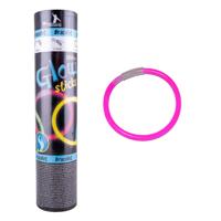 Glow in the dark armbandjes - 100x - roze - 25 cm - neon glow