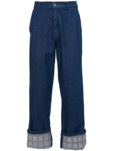 JW Anderson jean ample à imprimé grille - Bleu