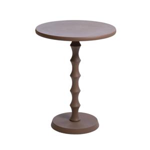 Giga Meubel - Bijzettafel Rond - Metaal Taupe - 40x40x51,5cm - Fiene