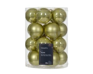 Kerstbal glas d6 cm pstch ass 20st kerst - Decoris