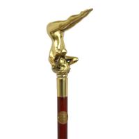 A BRONZE-HANDLED WALKING STICK