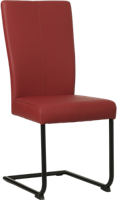 Rode leren industriële eetkamerstoel Dry - poot rond zwart - Toledo Leer Red (rood leer)