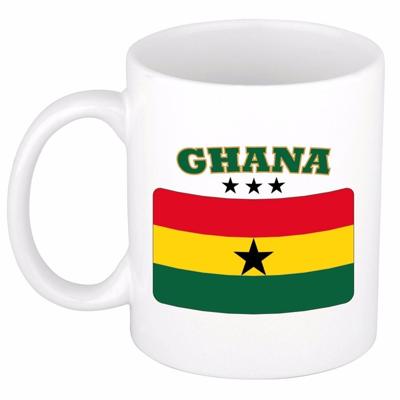 Koffie mok - Ghana - vlag print - 300 ml - wit - keramiek - Supporters - Landen - Beker Koffie mok - Ghana - vlag print - 300 ml - wit - keramiek - Supporters - Landen - Beker