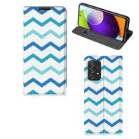 Samsung Galaxy A52 | Hoesje met Magneet | Zigzag Blauw