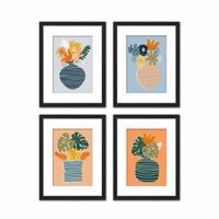Schilderij DKD Home Decor Vaas (35 x 2,5 x 45 cm) (35 x 2 x 45 cm) (4 Stuks)