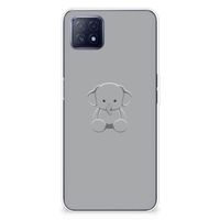 OPPO A53 5G | OPPO A73 5G Telefoonhoesje met Naam Grijs Baby Olifant - thumbnail