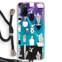 Cactusmotief: Oppo A92 Transparant Hoesje met koord