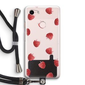 Framboosjes: Pixel 3 Transparant Hoesje met koord