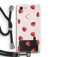 Framboosjes: Pixel 3 Transparant Hoesje met koord