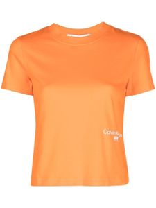 Calvin Klein Jeans t-shirt en coton à logo imprimé - Orange