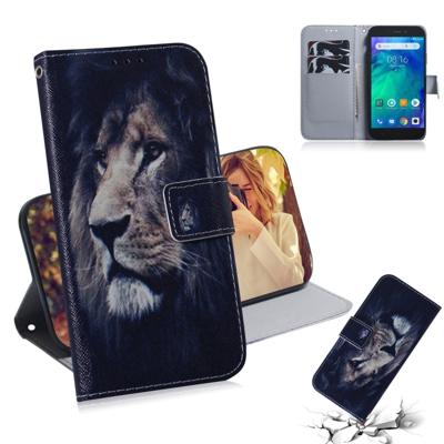 Leeuw patroon gekleurde tekening horizontale Flip lederen case voor Xiaomi Redmi gaan met houder & card slots & portemonnee