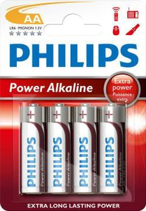 Philips Power alkaline aa/lr6 penlite op kaart