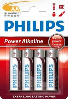 Philips power alkaline aa/lr6 penlite op kaart