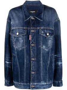 DSQUARED2 veste oversize en jean à design strassé - Bleu