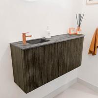 Toiletmeubel Mondiaz Joya Dlux | 91.6 cm | Meubelkleur Shadow | Faye wastafel Sombra Wasbak Links | 1 kraangat