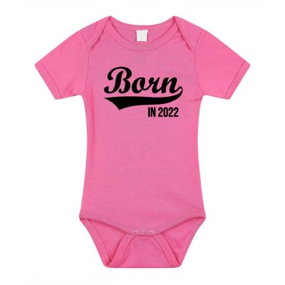 Born in 2022 cadeau baby rompertje roze meisjes