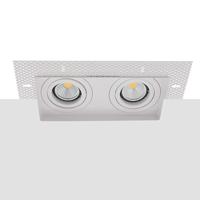 LED trimless spot kantelbaar GU10 COB 5Watt dubbel vierkant WIT dimbaar