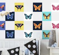 Tegelstickers Vlinderset in meerdere kleuren - thumbnail