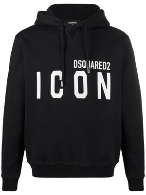 DSQUARED2 hoodie à imprimé Icon - Noir