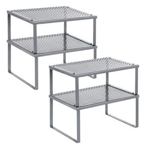 Set van 2 metalen keukenplanken, Zilver / 2