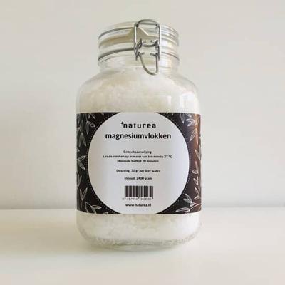 Naturea magnesium vlokken in glazen pot - 2400 gram