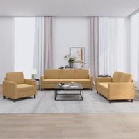 3-delige Loungeset fluweel bruin