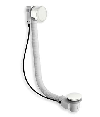 Badafvoer Xenz Pure | Vulcombinatie met overloop | Draaiknop | Rond | wit mat