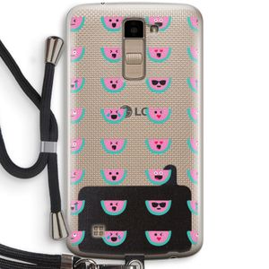 Smiley watermeloenprint: LG K10 (2016) Transparant Hoesje met koord