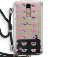 Smiley watermeloenprint: LG K10 (2016) Transparant Hoesje met koord