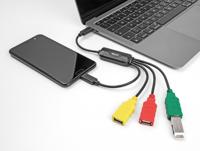 DeLOCK 64203 tussenstuk voor kabels USB Type-C 3 x USB-A female + 1 x USB-C Meerkleurig - thumbnail