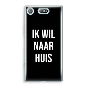 Ik wil naar huis - Zwart: Sony Xperia XZ1 Compact Transparant Hoesje