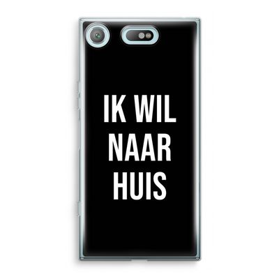 Ik wil naar huis - Zwart: Sony Xperia XZ1 Compact Transparant Hoesje