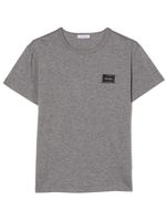 Dolce & Gabbana Kids t-shirt à patch logo - Gris - thumbnail