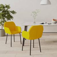 Eetkamerstoelen 2 st fluweel geel