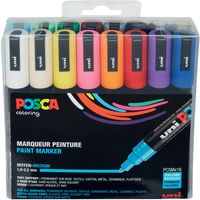 Posca paintmarker PC-5M, etui met 16 stuks in geassorteerde kleuren - thumbnail