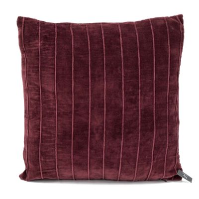 Kussen velvet rood met strepen