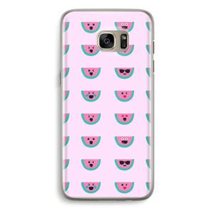 Smiley watermeloenprint: Samsung Galaxy S7 Edge Transparant Hoesje