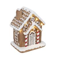 Gingerbreadhuis LED 13,8 cm excl. 2xAAA 11,3x8,7x13,8 cm HIT - Hit
