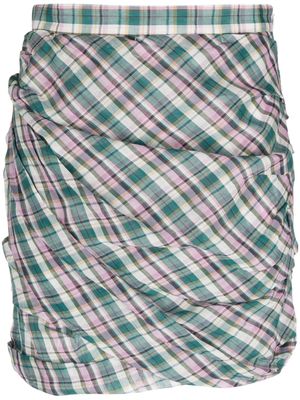 MARANT ÉTOILE minijupe drapée Birdy à carreaux - Vert