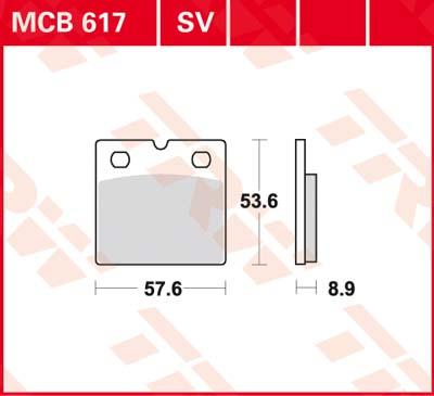 TRW Remblokken, en remschoenen voor de moto, MCB617 Allround organisch