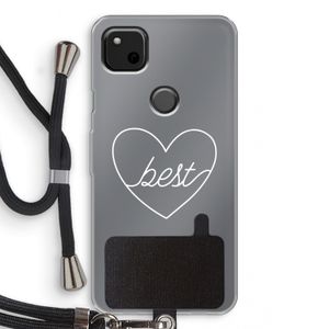 Best heart pastel: Pixel 4a Transparant Hoesje met koord