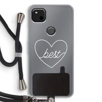 Best heart pastel: Pixel 4a Transparant Hoesje met koord