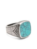 Nialaya Jewelry chevalière Genuine Turquoise - Argent