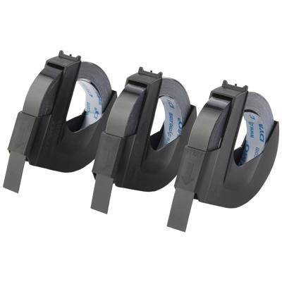 DYMO 3D Labeltape voor lettertang Set van 3 stuks Kunststof Tapekleur: Zwart Tekstkleur: Wit 9 mm 3 m