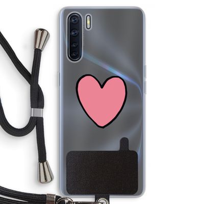 Hartje: Oppo A91 Transparant Hoesje met koord