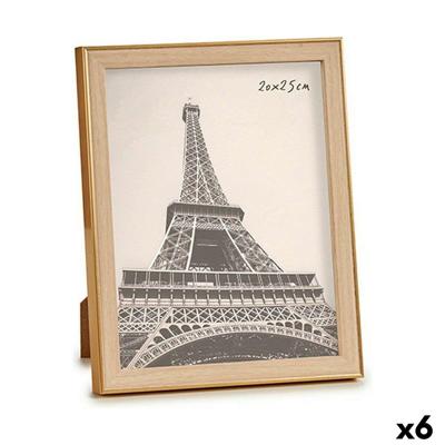 Fotolijsten Gift Decor Bruin Gouden Glas Polypropyleen (6 Stuks)