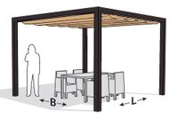 Nesling | Optiva Pergola Aluminium 319 x 319 cm | Zand - thumbnail