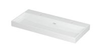 Wastafel Urban Porselein met 2 kraangaten 100 cm x 45 cm x 8 cm Glans wit 0201081